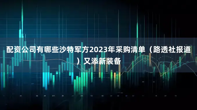 配资公司有哪些沙特军方2023年采购清单（路透社报道）又添新装备